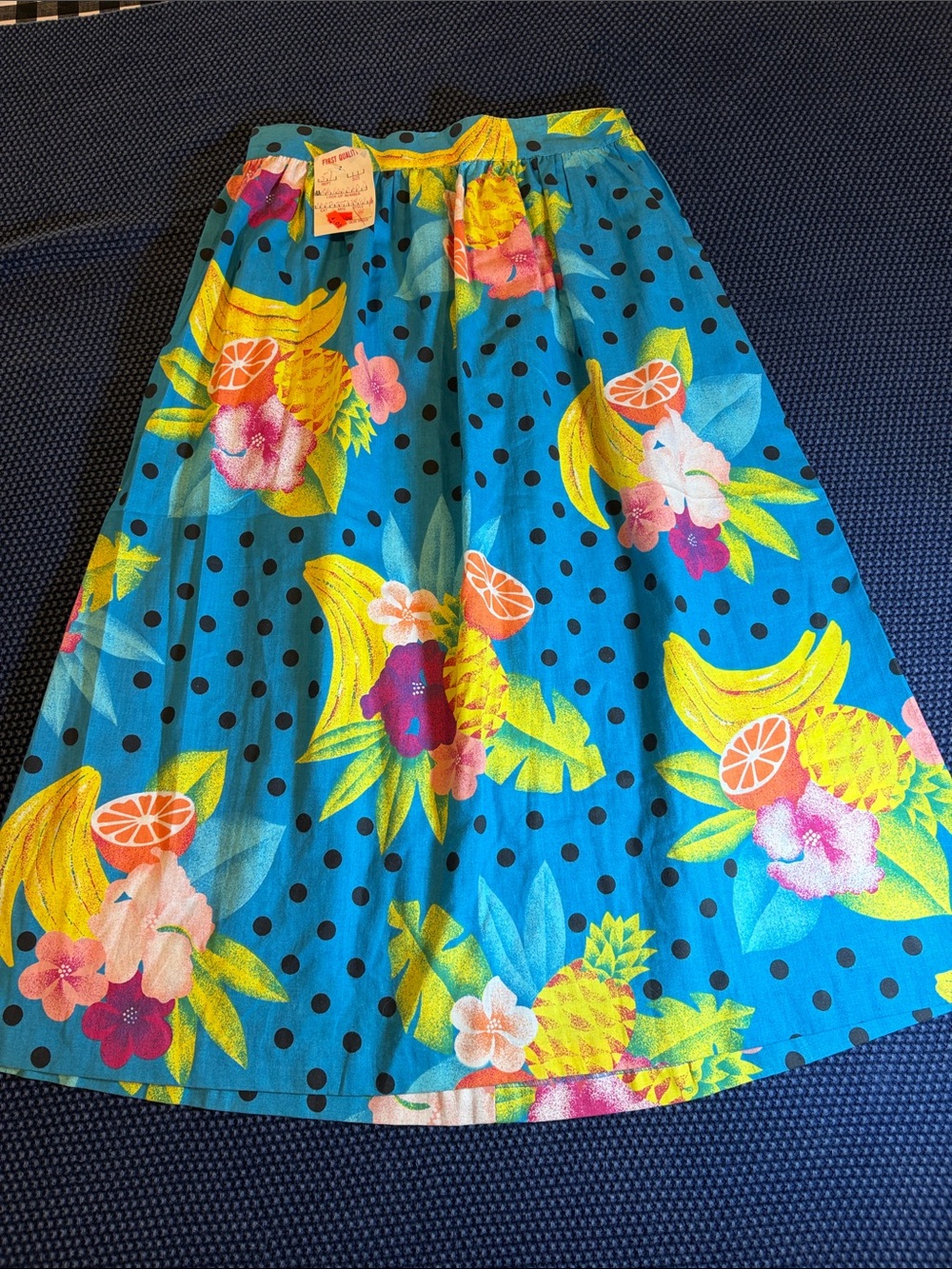BNWT Vintage Danielle B polka dot fruit and floral skirt